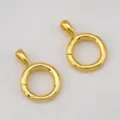 Cierres de resorte circulares de cobre chapado en oro de 18K para joyería DIY y llaveros - Anillo Colgante de Gota de Agua / 14.7x22mm / Dorado