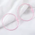 Candy pink coated stainless steel wire key ring with secure screw lock connector - 15cm (10 Pieces/Pack) / Pink