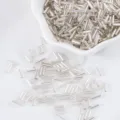Silver-lined glass bugle beads for DIY jewelry making and craft accessories - 10g Pack / Silver