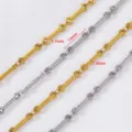 Minimalist stainless steel bamboo link chain for DIY necklace making in gold and silver - 14mm Bamboo Chain / 0.5m/Pack / Gold