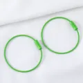 Durable candy green painted steel wire key ring with a secure screw lock connector - 15cm (10 Pieces/Pack) / Green