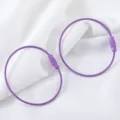 Durable purple painted steel wire keychain rings with secure screw-lock connector - 15cm (10 Pieces/Pack) / Purple