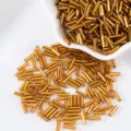 Premium golden silver-lined glass bugle beads for DIY necklace and bracelet crafting - 10g Pack / Gold