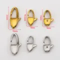 Chiusure a moschettone ovali in acciaio inossidabile 304 lucido oro e argento per gioielli - 2 Pezzi/Confezione (9x15mm) / Colore acciaio