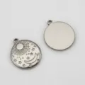 Round silver stainless steel celestial pendant with sun moon stars for DIY jewelry - 18.8X15.8mm / 5 Pieces/Pack / Steel