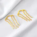 Eleganter goldfarbener gewellter U-förmiger Legierungskamm für DIY-Zubehör im antiken Stil - 46x26mm (5 Stück/Packung) / Gold
