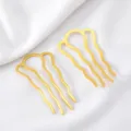 Goldener U-förmiger gewellter Haarkamm aus Legierung für Hanfu und Retro-Frisuren - 65x35mm (5 Stück/Packung) / Gold