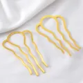 Eleganter goldener U-förmiger Haarkamm aus Legierung für klassische Hanfu-Frisuren. - 87x49mm (5 Stück/Packung) / Gold