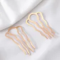 Roségoldener U-förmiger Wellen-Haarkamm für Vintage-Haarstyling, Legierungsmaterial - 65x35mm (5 Stück/Packung) / KC Gold