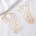 Zwei goldene gewellte Haarkämme U-förmige Haarnadeln für DIY Hanfu-Kopfschmuck - 87x49mm (5 Stück/Packung) / KC Gold