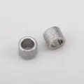 Perles d'espacement givrées en acier inoxydable pour création de bijoux. - 6mm (Lot de 5) / Acier