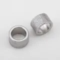 Perles d'espacement givrées en acier inoxydable 304 à grand trou pour bijoux DIY - 10mm (5 Pièces/Paquet) / Acier