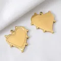 Hartvormige hanger van 304 roestvrij staal verguld met 18K goud voor DIY sieraden - Hart Stijl / 5 Stuks/Verpakking (26x31mm) / Goud