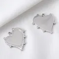 Zilveren roestvrijstalen hartjes hangers voor DIY sieraden maken en kettingen - Hart Stijl / 5 Stuks/Verpakking (26x31mm) / Staalkleur