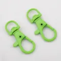 Pair of green lacquer alloy swivel lobster snap hooks for DIY jewelry and bag hardware - 10 Pieces Pack / 13x35mm / Apple Green