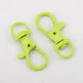 Pair of vibrant lime green alloy swivel spring lobster claw clasps for DIY accessories - 10 Pieces Pack / 13x35mm / Fluorescent Green
