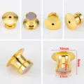 Chiusura magnetica dorata per distintivi con indicazioni chiare delle misure - 10 Pezzi/Confezione / 6.5mm / Oro