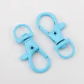 Durable light blue lacquer alloy rotating lobster clasp for DIY jewelry and bag accessories - 10 Pieces Pack / 13x35mm / Sky Blue