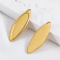 Vergulde 304 roestvrijstalen marquise hanger met gladde afwerking voor DIY-sieraden - Blad Stijl / 5 Stuks/Verpakking (12x32.5mm) / Goud