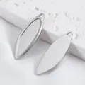 Elegante marquisevormige 304 roestvrijstalen hangerbasis voor DIY-ketting sieraden - Blad Stijl / 5 Stuks/Verpakking (12x32.5mm) / Staalkleur