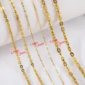 Gold plated 304 stainless steel oval link chains in various sizes for DIY jewelry - 2mm (1 Meter/Pack) / Gold