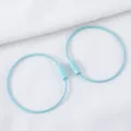 Set of two light blue candy-colored steel wire key rings with secure screw-lock connectors - 15cm (10 Pieces/Pack) / Light Blue