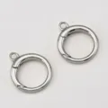Chiusure ad anello a molla circolari argento lucido per gioielli fai da te e portachiavi - Anello Pendente Tondo / 18x22mm / Argento