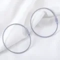 Pair of grey candy-colored lacquer wire key rings with screw connectors on white fabric - 15cm (10 Pieces/Pack) / Light Gray