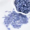 Blue silver-lined glass bugle beads for DIY necklace and bracelet making accessories - 10g Pack / Light Blue Purple