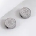 Perlina distanziatrice in rilievo San Benedetto in acciaio inox vintage per gioielli fai da te - 10mm (5 Pezzi/Confezione) / Colore acciaio