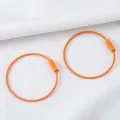 Two-pack of vibrant orange steel wire keychain rings with secure textured screw closure - 15cm (10 Pieces/Pack) / Orange