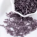 Glossy metallic purple glass bugle beads for handmade DIY necklace and bracelet jewelry making - 10g Pack / Deep Smoke Purple