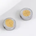 Perla San Benedetto in acciaio inossidabile placcato oro 18K per gioielli fai da te - 12mm (5 pezzi) / Colore di intervallo