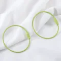 Candy color lime green coated steel wire rope keychain ring with rotating screw lock - 15cm (10 Pieces/Pack) / Fruit Green