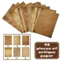 48 piezas de papel de estilo antiguo vintage para manualidades y decoración DIY - Estilo A (S968) / 48 Piezas/Paquete