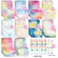 Complete watercolor stationery set with 50 letter papers 50 envelopes and 60 stickers - 160-Piece Watercolor Gradient Set / 160 Pieces/Pack
