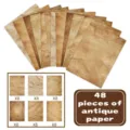 Juego de 48 hojas de papel antiguo vintage para álbumes de recortes y proyectos - Estilo C (S968) / 48 Piezas/Paquete