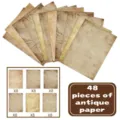 Juego de 48 hojas de papel vintage estilo antiguo para álbumes de recortes y DIY - Estilo F (S968) / 48 Piezas/Paquete
