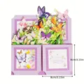 Detailed 3D pop-up birthday card featuring colorful butterflies and floral box design - 3D Butterfly Card (With Envelope)