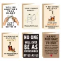 Set of 6 funny birthday greeting cards with humorous quotes and illustrations about aging - Funny Greeting Card (S893) / Set of 12