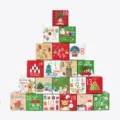 Juego de 24 cajas de regalo de Navidad con coloridos patrones de calendario de Adviento - Caja de Regalo de Cuenta Regresiva de Navidad (s690) / 24 Piezas/Paquete