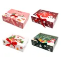 Set of four colorful Christmas folding gift boxes with ribbons and cartoon designs - Christmas Mixed Styles (S899) / Set of 12