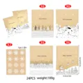 Lot de 24 sacs cadeaux de Noël en kraft avec autocollants flocons de neige et dessins - Style S894 / Ensemble de 24 Pièces Avec Autocollants