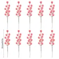 Set of 10 artificial snow-covered red berry stems 20.5cm for Christmas home decor - 10 Pieces/Pack / Red