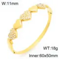 Gouden titanium staal hart strass armband voor dames, elegant dagelijks mode sieraden accessoire. - Gouden Oppervlak Micro-Gezet Strass Hart