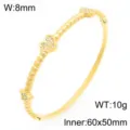 Bracelet jonc en acier inoxydable doré strass cœur et étoile perles bijoux femme - Cœur Étoile Pendentif Chaîne Perles