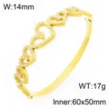 Bracelet Jonc Charnière Multicœurs Strass Acier Titane Doré Largeur 14mm Élégant. - Multi-Cœur Connecté