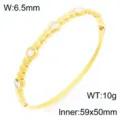 Bracelet jonc en acier titane doré avec strass en cœur élégant cadeau bijoux femme - Forme De Coeur