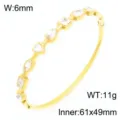Bracelet jonc en acier titane doré avec oxydes de zirconium multicolores, largeur 6 mm. - Zircon polymorphe