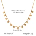 Vergoldete Edelstahl-Kugelkette Halskette mit funkelnden Zirkon-Quastenanhängern - Runde Zirkonia Anhänger Halskette (HC-N40103)